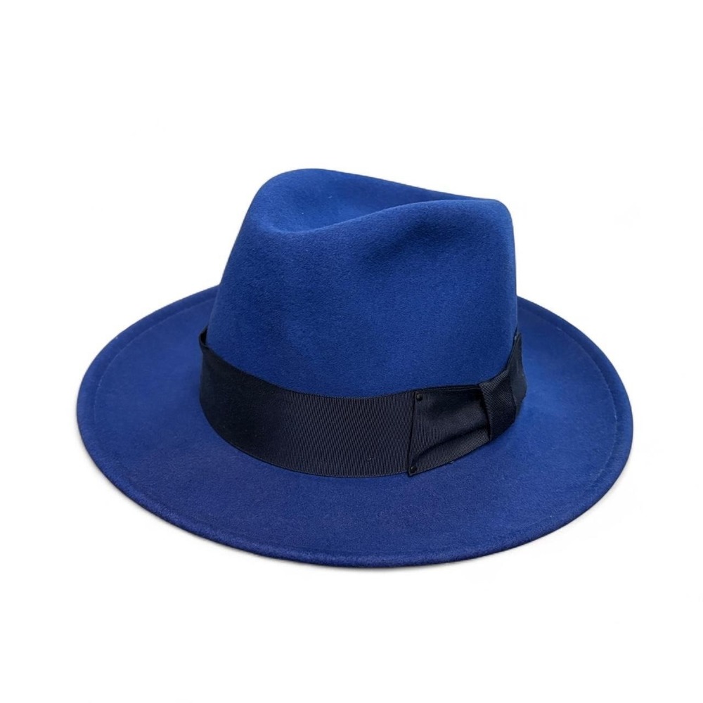 Bailey of Hollywood Mens M Blue Wool LiteFelt Fedora Hat Streetwear Dapper Boho